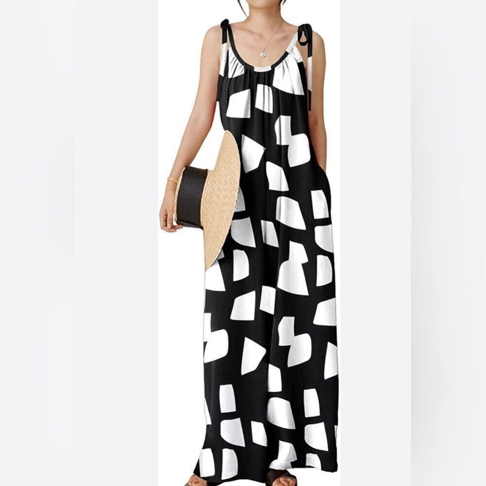 NWT YESNO BLACK & WHITE COTTON‎ WIDELEG PANTSUIT SIZE XXL